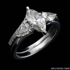 1.83 Ct Natural Diamond Engagement Ring, Solid 18K White Gold Handmade Jewelry