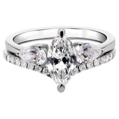 Natural 1.83 Carat SI Clarity HI Color Diamond Fine Ring Set 18 Karat White Gold