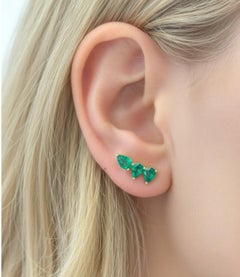 Natural 1.83cts Emerald Earring in 14k Gold