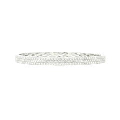 Natural 1.85 Carat Diamond Pave 18-Karat 3-Row Bangle Bracelet In Stock