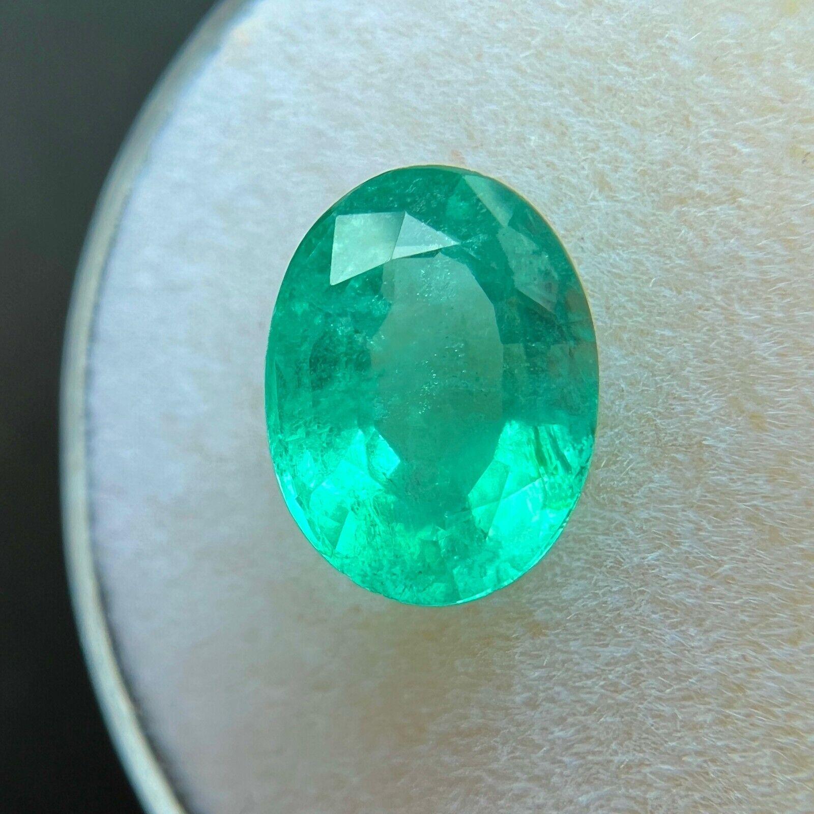 Natural 1.85Ct Emerald Rare Vivid Green Oval Cut Loose Gemstone In New Condition For Sale In Birmingham, GB