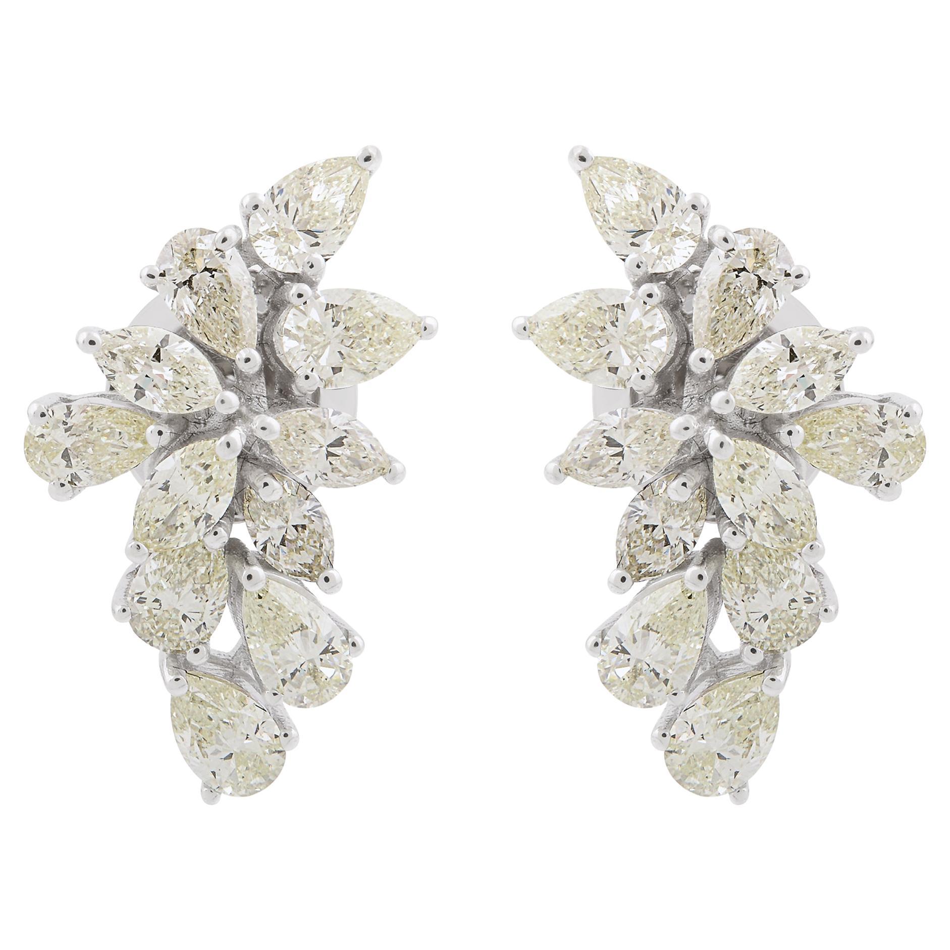Pendientes de diamantes marquesa pera SI/H naturales de 1,86 quilates y oro blanco de 18 quilates en venta
