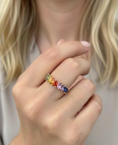 Natürlicher 1,86cts Regenbogen Saphir Ring in 14k Gold