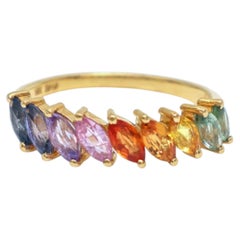Natürlicher 1,86cts Regenbogen Saphir Ring in 14k Gold