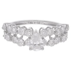 Natural 1.87 Carat Diamond Wedding Ring 18 Karat White Gold Handmade Jewelry
