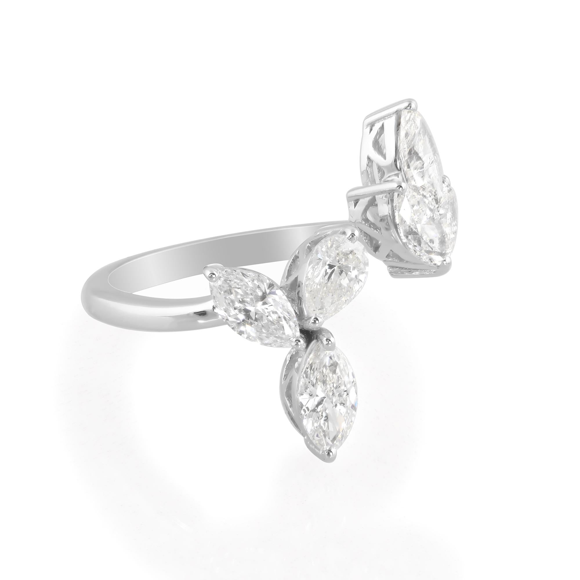 The diamond is securely nestled within a graceful cuff setting, crafted from lustrous 14 Karat White Gold. This precious metal not only enhances the diamond's sparkle but also adds a touch of luxury to the design.

The ring is a size 7 US and may be