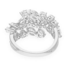 Natural 1.88 Carat SI/H Marquise Diamond Spiral Ring 14k White Gold Jewelry