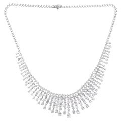 Collana di diamanti multipli naturali da 18,96 carati SI/H in oro bianco 18 carati Gioielli di pregio