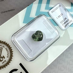 Natural 1.89ct Colour Change Blue Green Sapphire No Heat Heart Cut IGI Certified