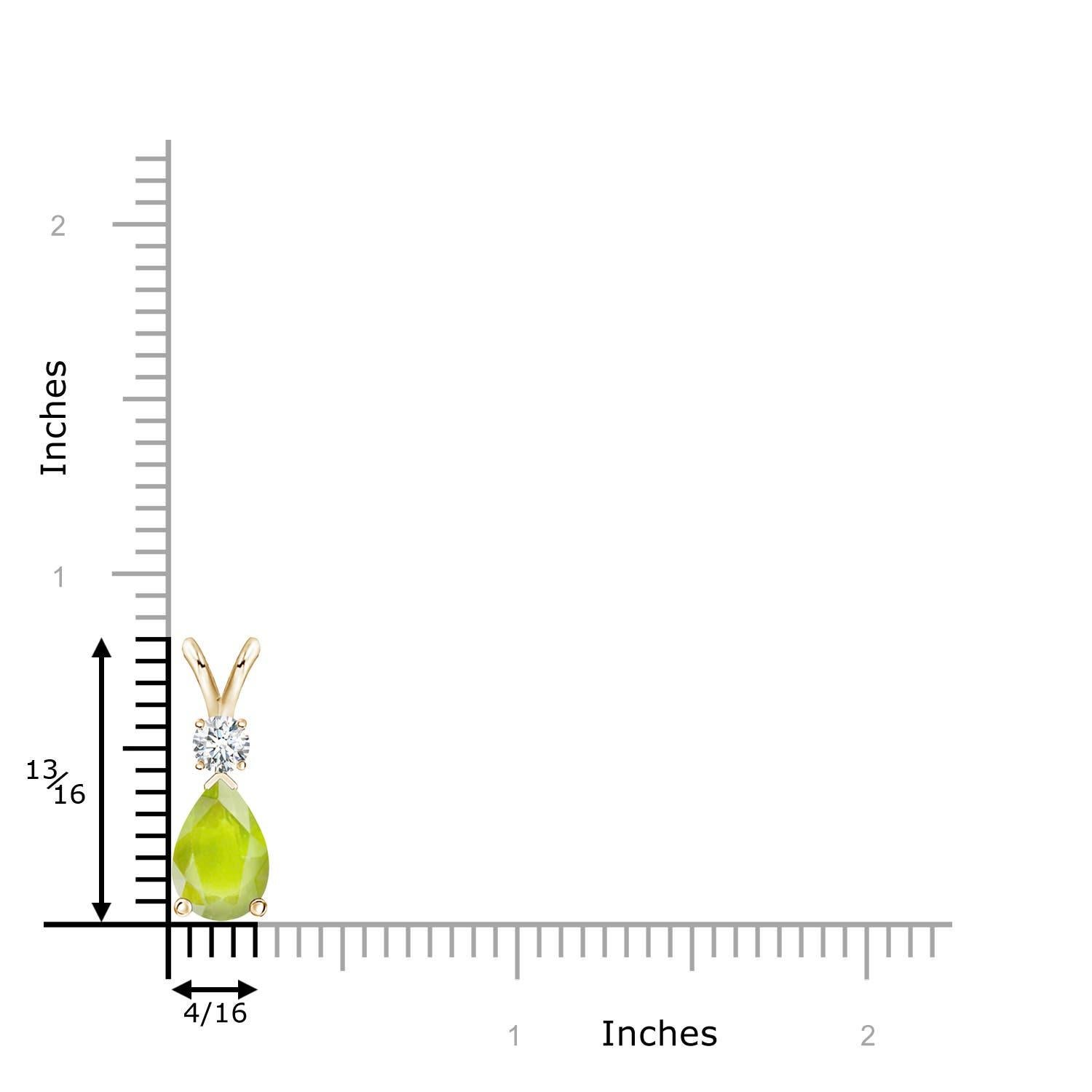 Moderne Pendentif en or jaune 18K en forme de goutte de péridot naturel de 1,9 ct avec diamant en vente