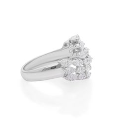 Natural 1.90 Carat SI Clarity HI Color Marquise Diamond Ring 18 Karat White Gold