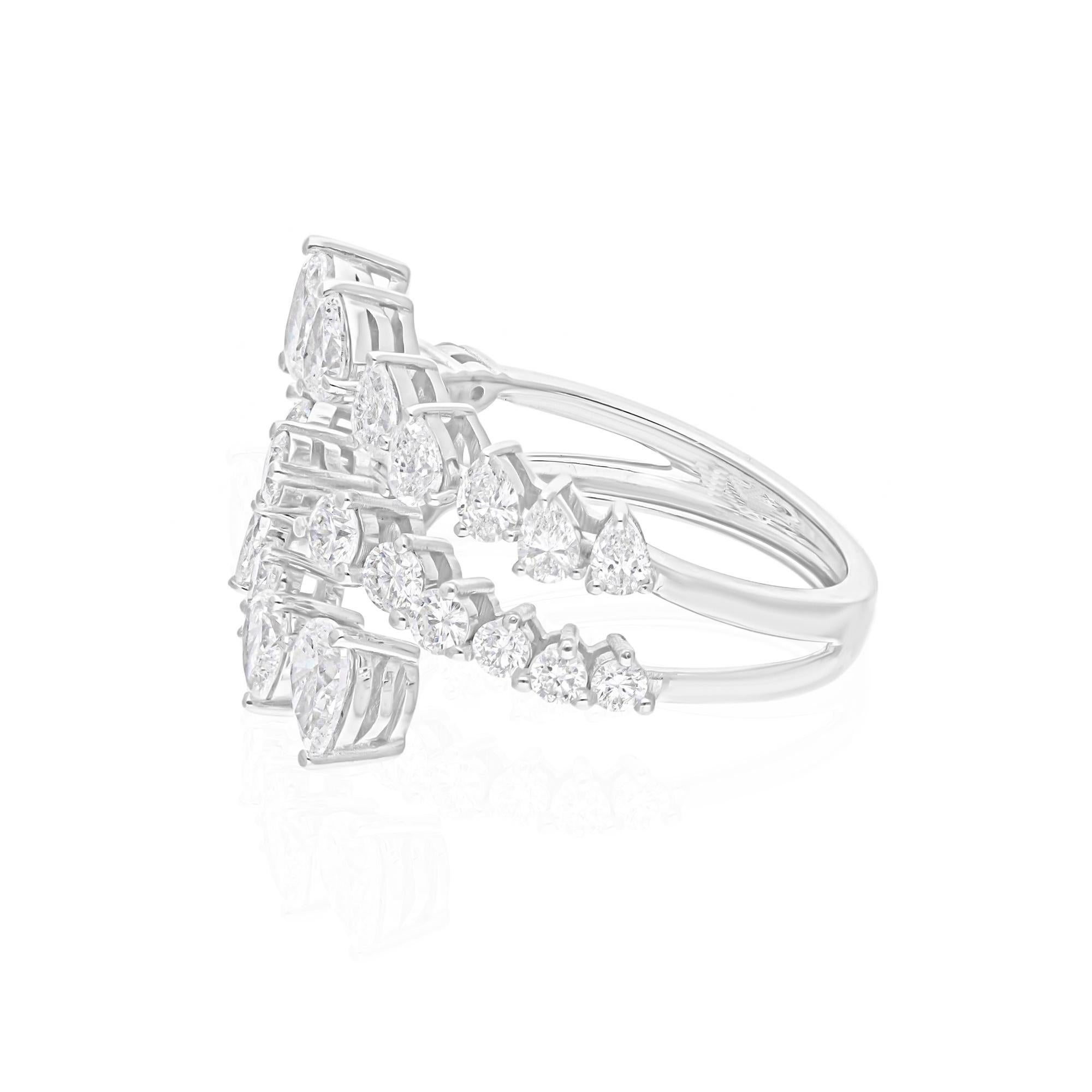 Natürlicher natürlicher 1,90 Karat SI/H Diamant Designer-Ring 14 Karat Weißgold Schmuck im Angebot 5