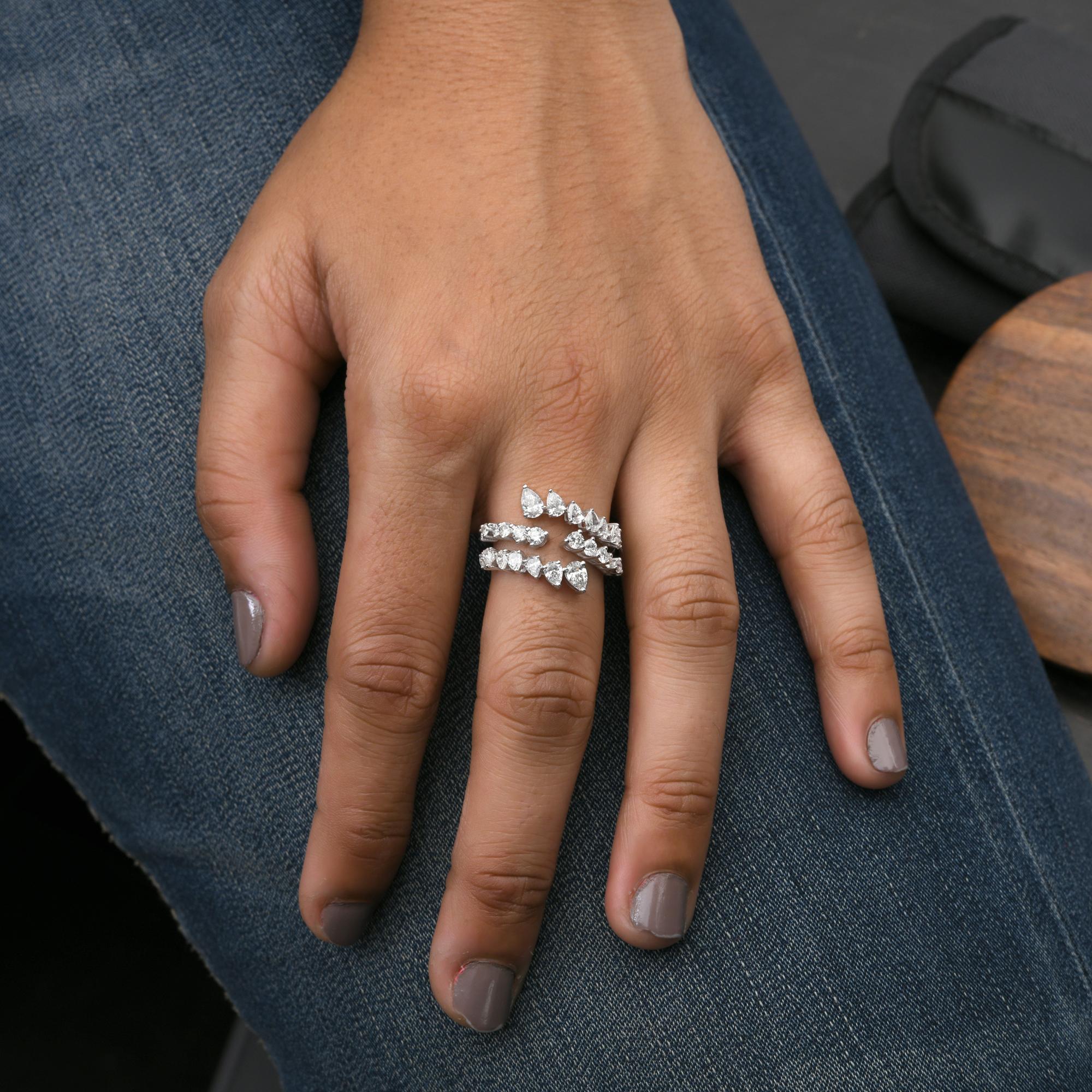 Natural 1.90 Carat SI/H Diamond Designer Ring 18 Karat White Gold Jewelry In New Condition For Sale In Diera, Dubai