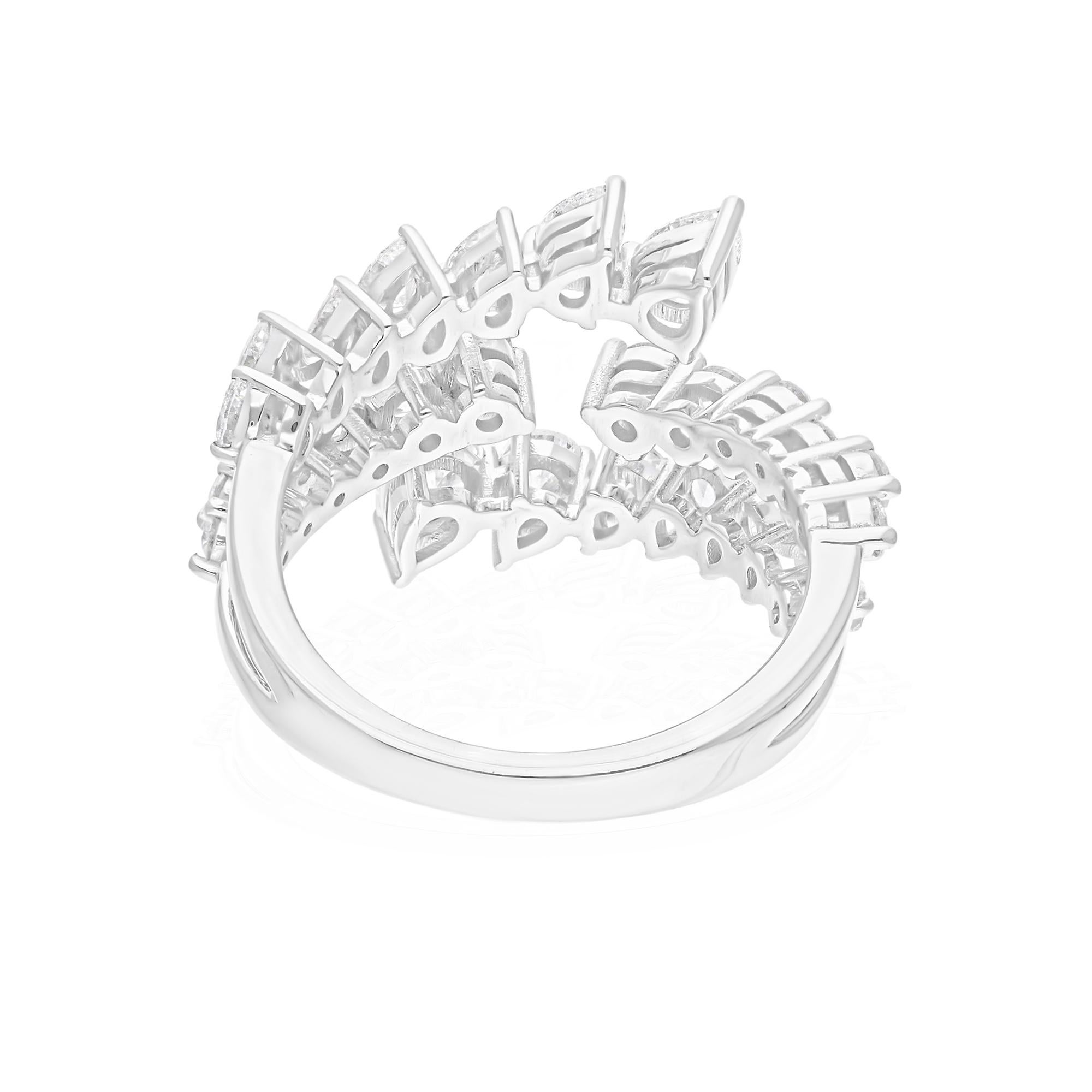 Women's Natural 1.90 Carat SI/H Diamond Designer Ring 18 Karat White Gold Jewelry For Sale