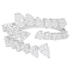 Anillo de diseño con diamantes naturales de 1,90 quilates SI/H en oro blanco de 18 quilates Joyas