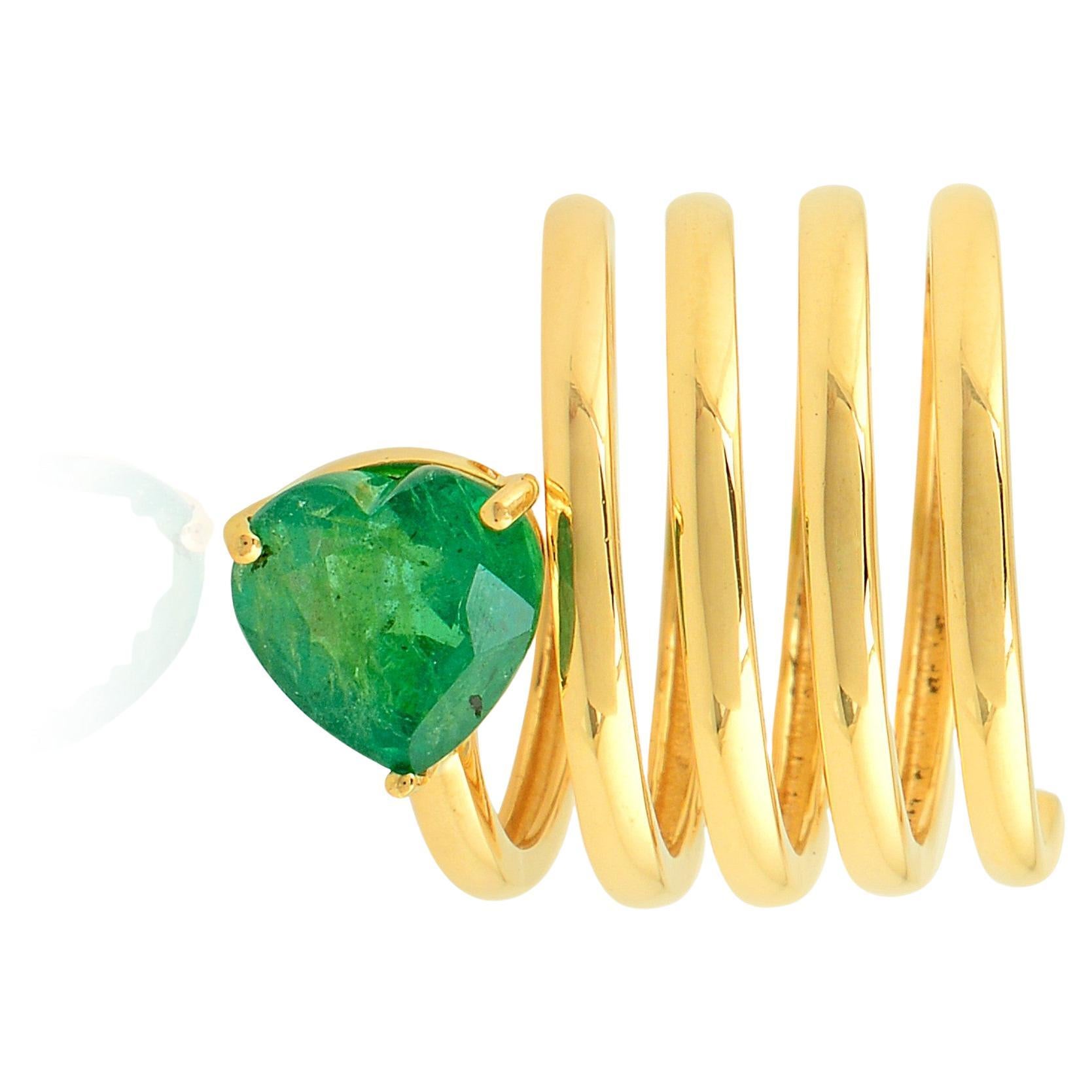 Cast from 14-karat gold, these exquisite ring is handset with 1.90 carats of Zambian emerald.

The ring is a size 7 and may be resized to larger or smaller upon request. FOLLOW SPECTRUM JEWELS storefront to view the latest collection & exclusive