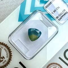 Natural 1.90ct IGI Certified Bi Colour Blue Yellow Australian Sapphire Trillion