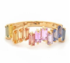 Natural 1.90cts Rainbow Sapphire Ring in 14k Gold