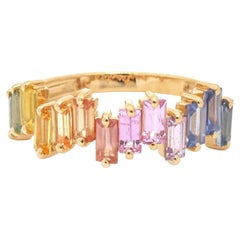 Natural 1.90cts Rainbow Sapphire Ring in 14k Gold