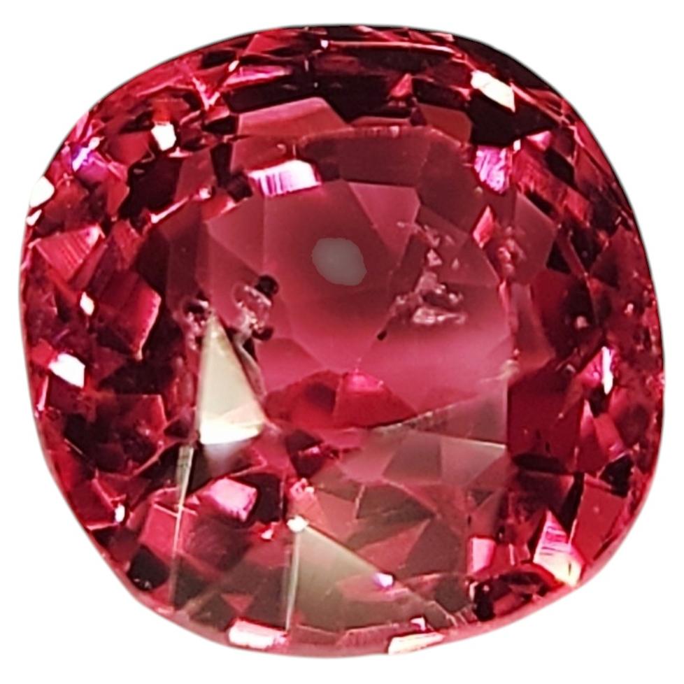 Natural 1.91 carat Unheated Red Spinel, cushion Cut Gemstone For Sale
