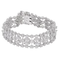 Bracelet en or blanc 18 carats avec diamants naturels taille poire marquise de 19,20 carats