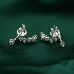 Natürliche 1,95 Karat Marquise Birne Diamant-Ohrringe 18 Karat Weißgold-Schmuck