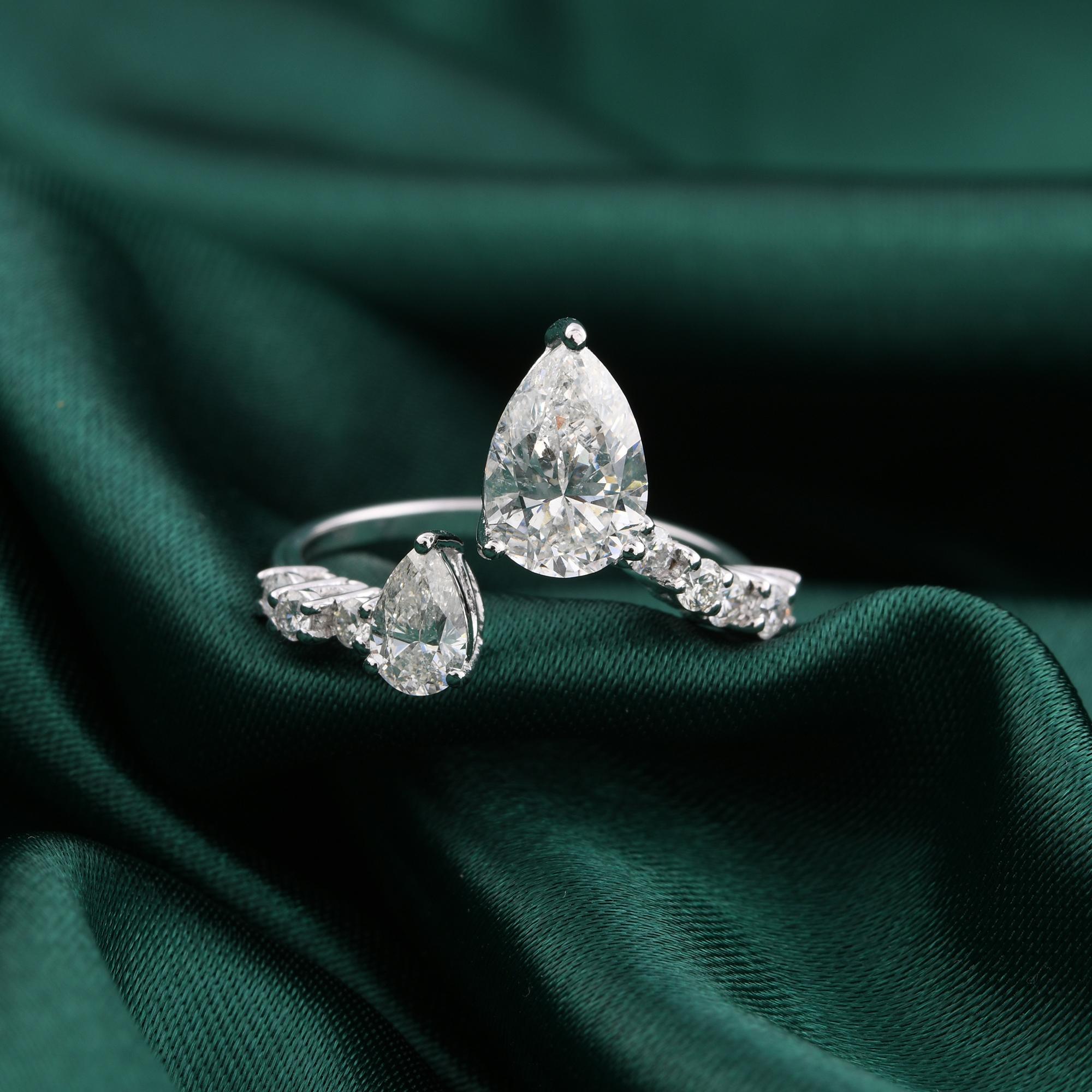 For Sale:  Natural 1.95 Carat SI Clarity HI Color Diamond Ring 18 Karat White Gold Jewelry 2