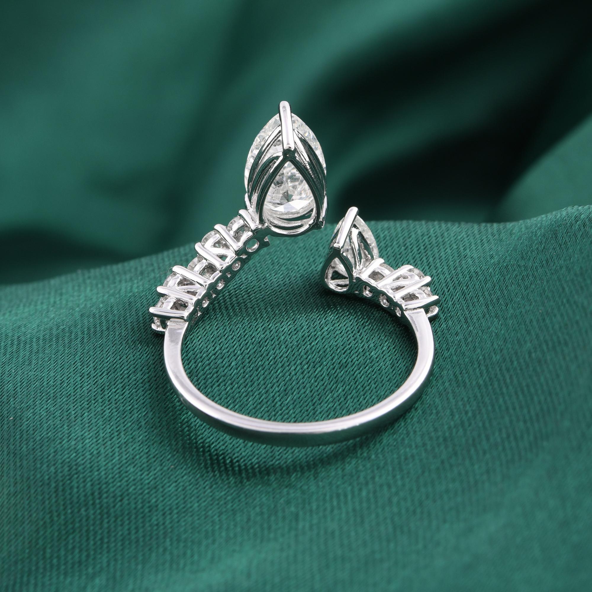 For Sale:  Natural 1.95 Carat SI Clarity HI Color Diamond Ring 18 Karat White Gold Jewelry 5