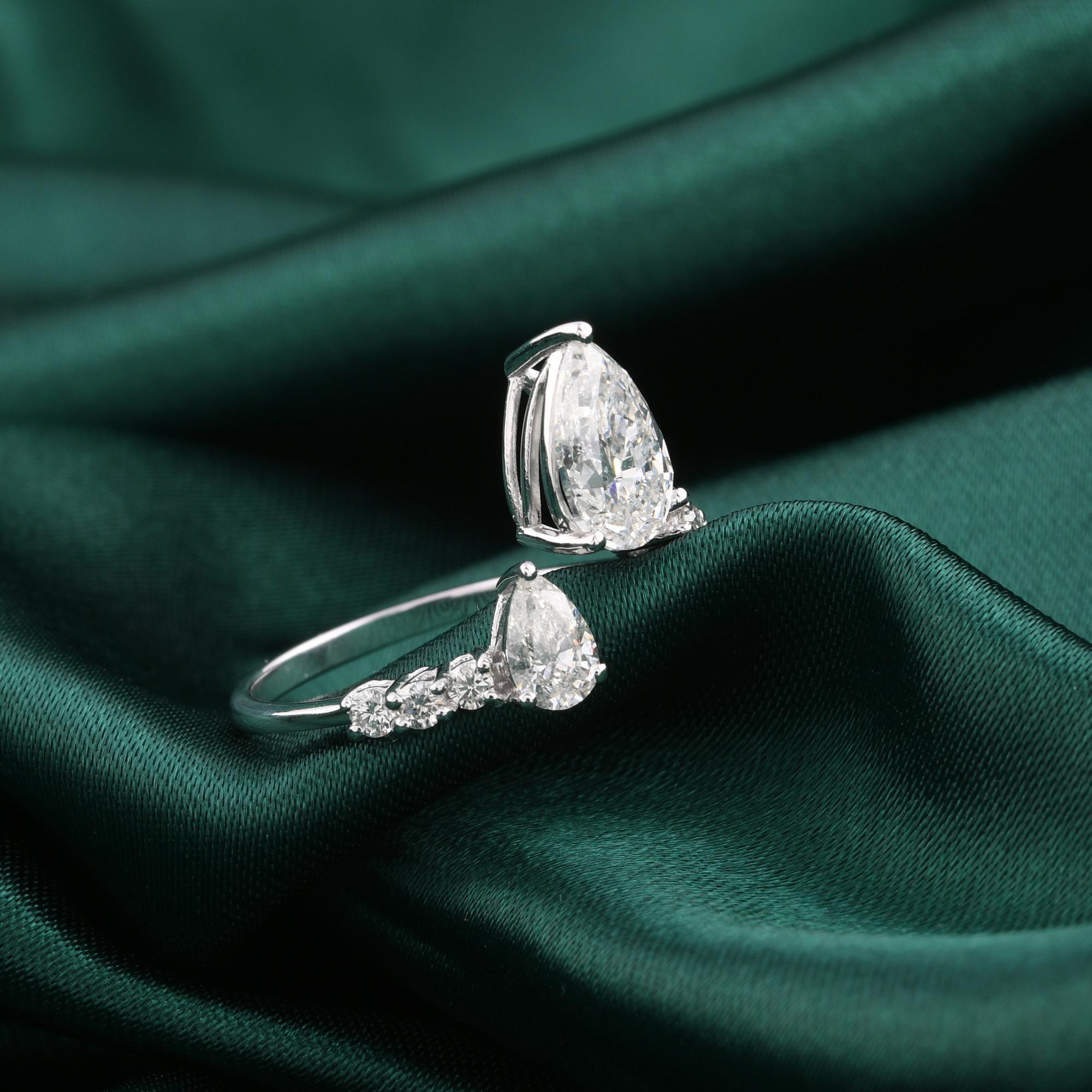 For Sale:  Natural 1.95 Carat SI Clarity HI Color Diamond Ring 18 Karat White Gold Jewelry 6