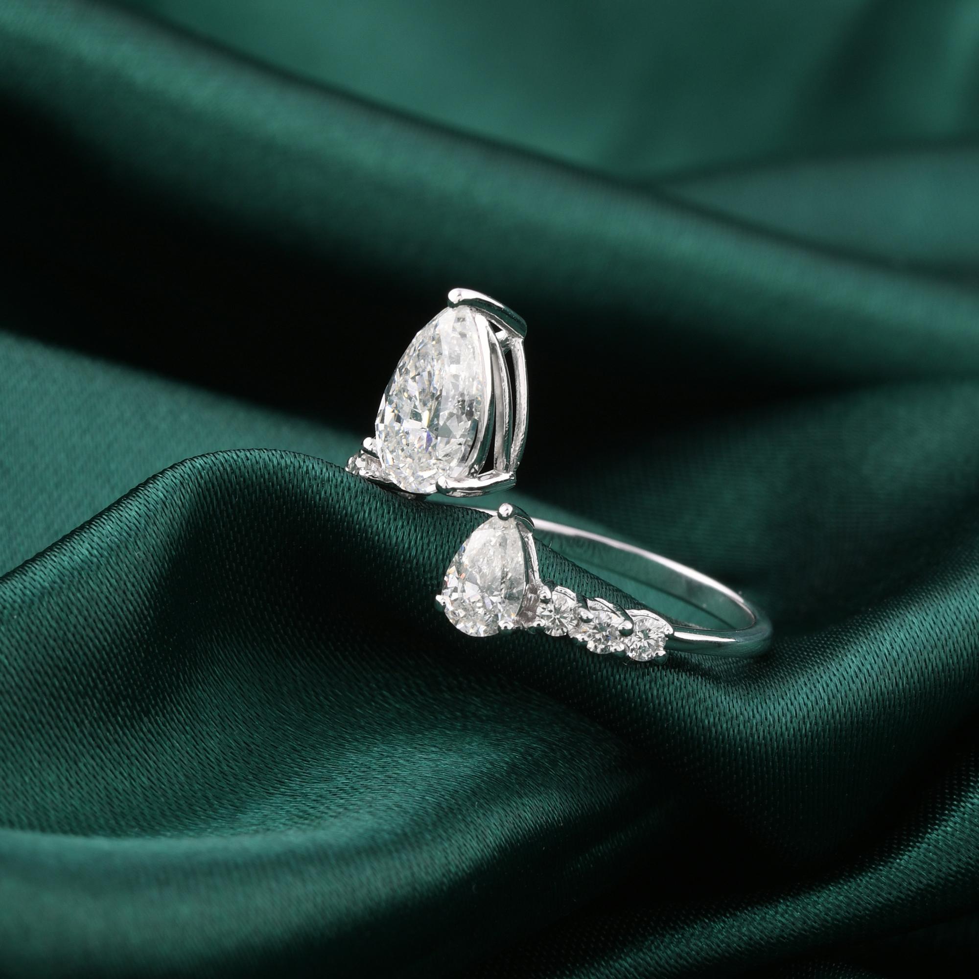 For Sale:  Natural 1.95 Carat SI Clarity HI Color Diamond Ring 18 Karat White Gold Jewelry 8