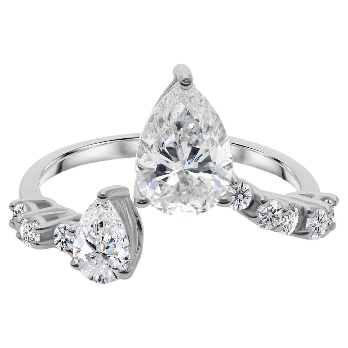 Anello con diamante naturale da 1,95 carati SI Clarity HI Color Gioielli in oro bianco 18 carati