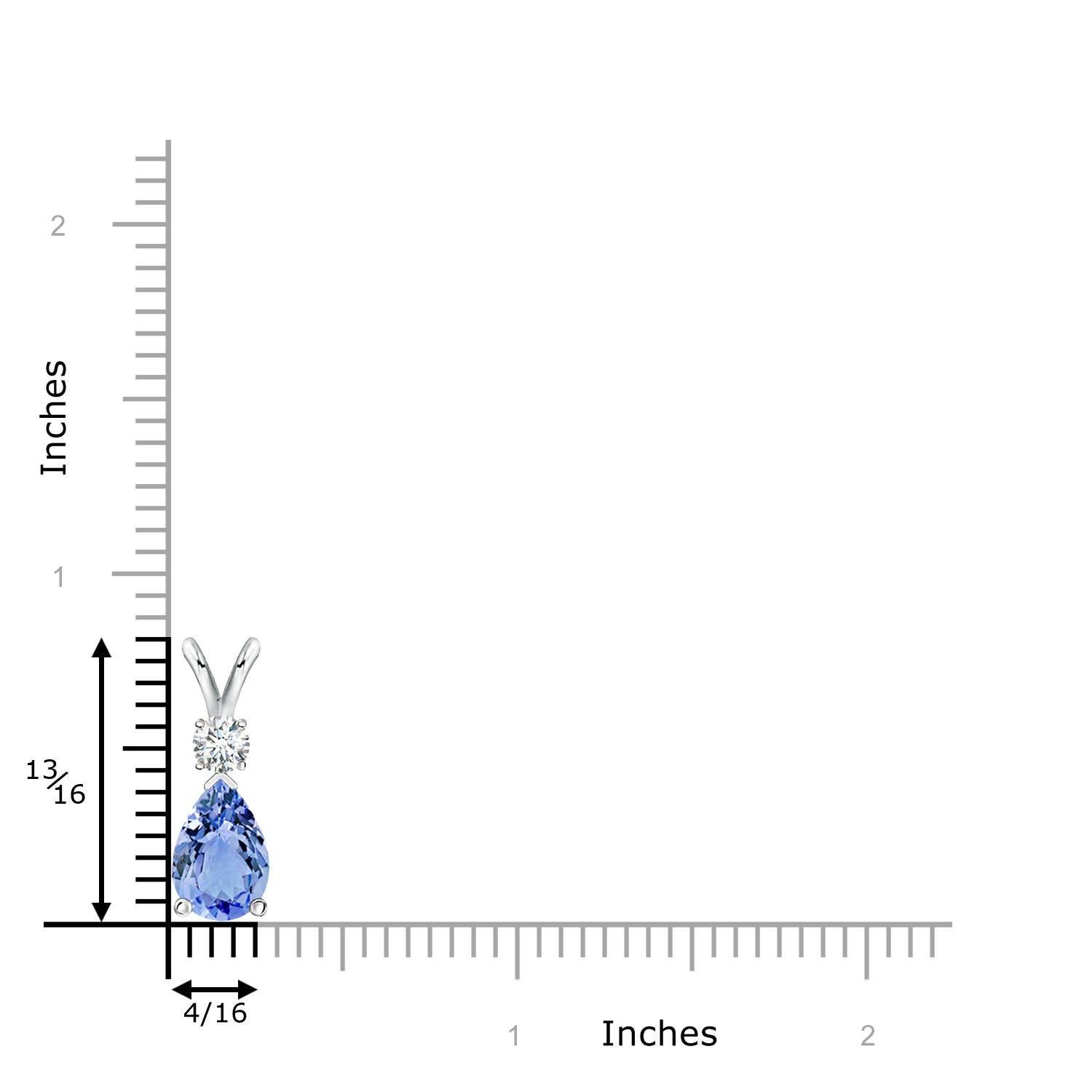 Modern Natural 1.95 ct Tanzanite Teardrop Pendant with Diamond in 14K White Gold For Sale