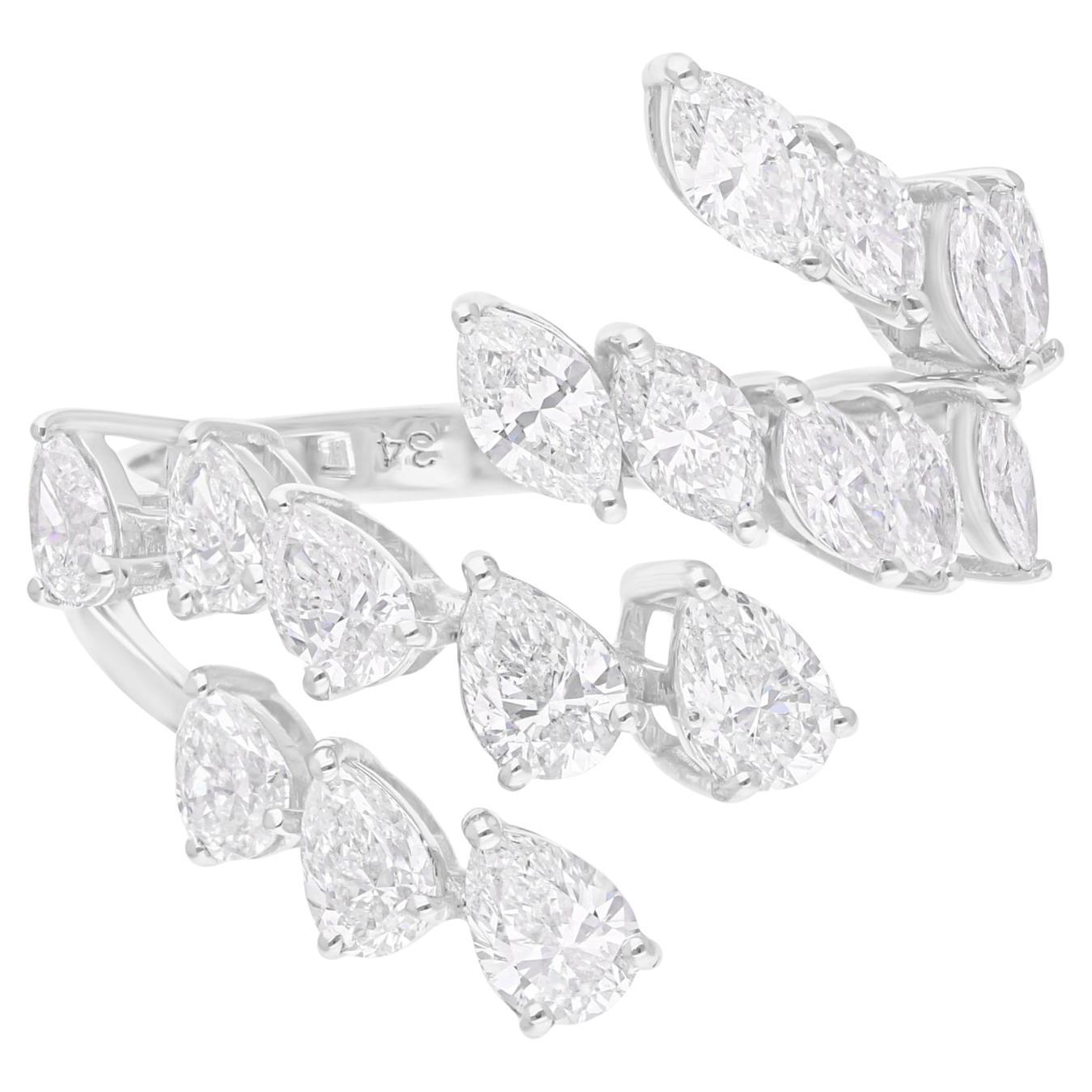 Natürlicher natürlicher 1,96 Karat SI/H Birnen-Marquise-Diamantring aus 18 Karat Weißgold Schmuck