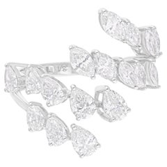 Natürlicher natürlicher 1,96 Karat SI/H Birnen-Marquise-Diamantring aus 18 Karat Weißgold Schmuck