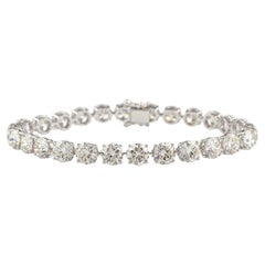 Nature 19.68 Carat SI/H Diamond Bracelet 18 Karat White Gold Handmade Jewelry