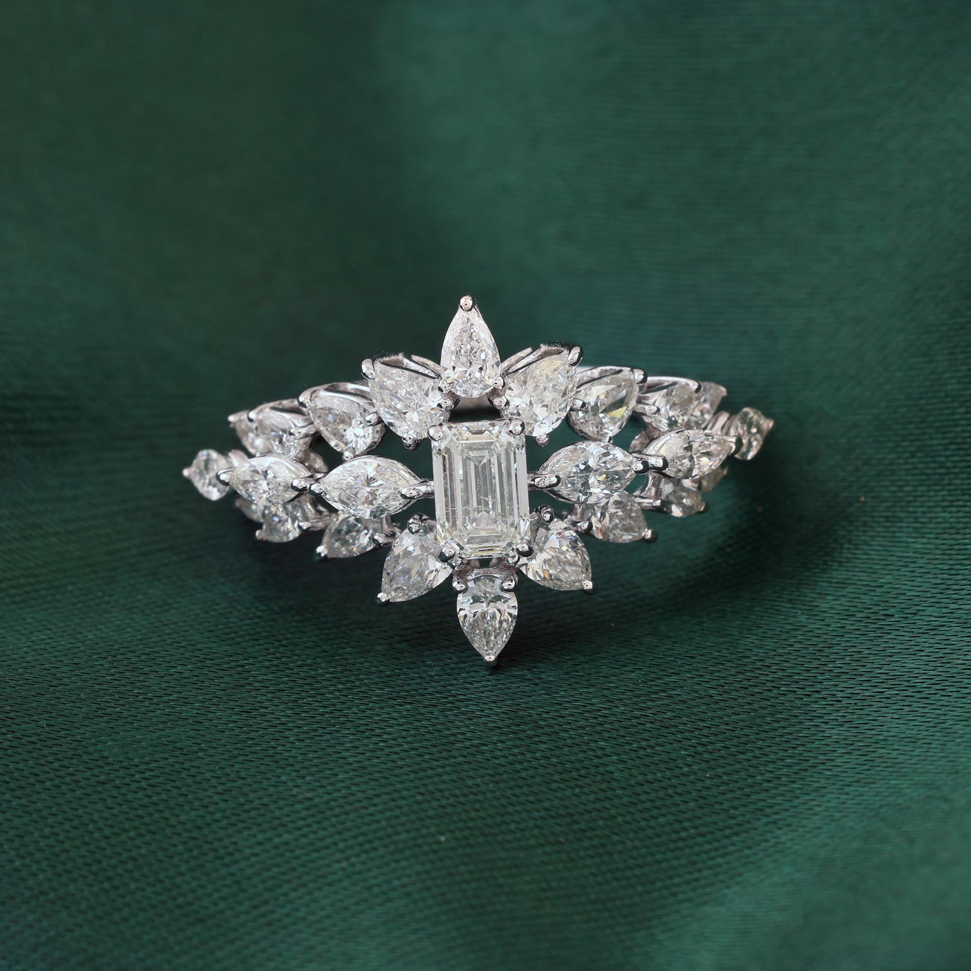 Im Angebot: Natürlicher 1,97 Karat SI Reinheit HI Farbe Diamantring 18 Karat Weißgold Schmuck () 2