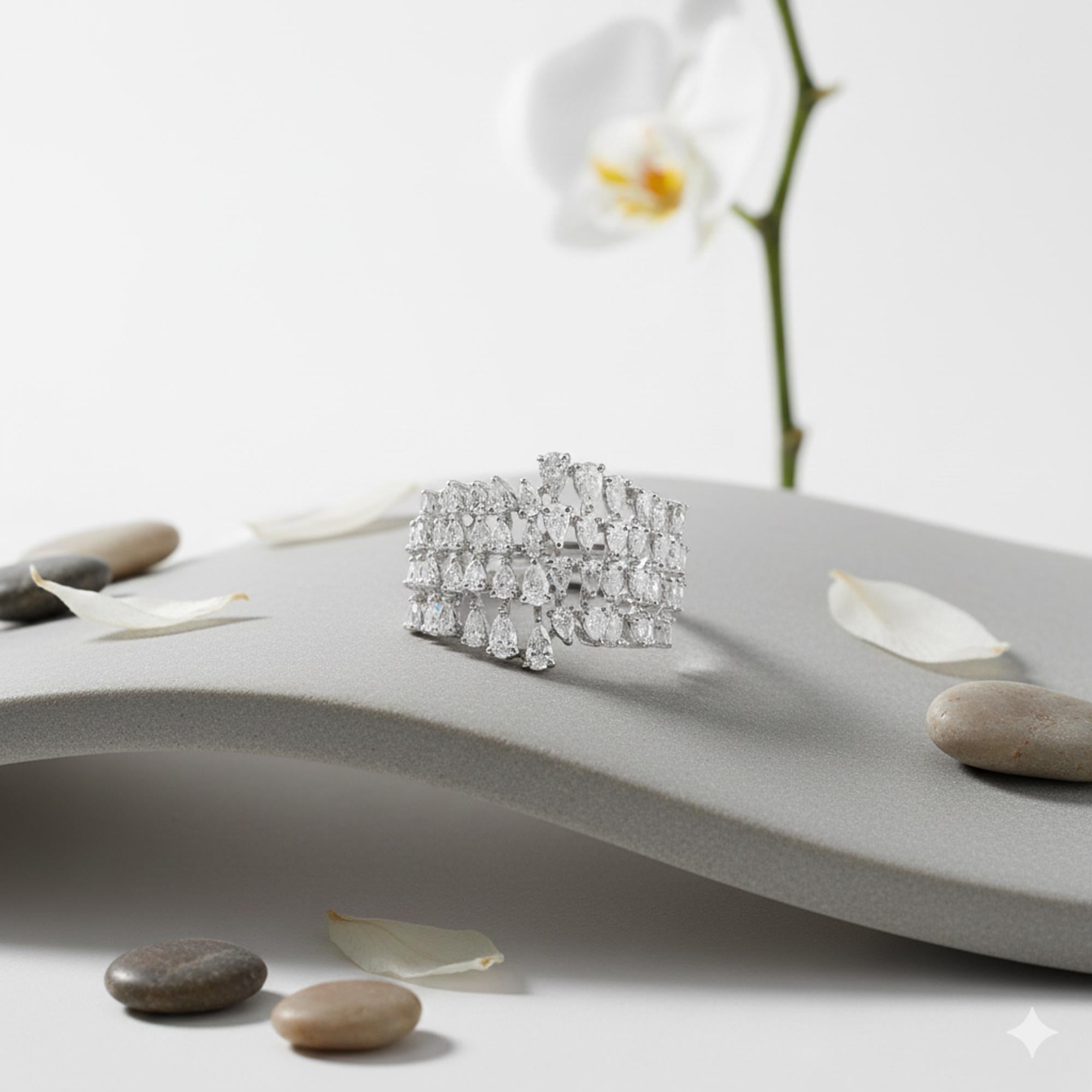 Natürlicher 1,97 Karat SI Reinheit HI Farbe Diamantring 18 Karat Weißgold Schmuck im Zustand „Neu“ im Angebot in Diera, AE