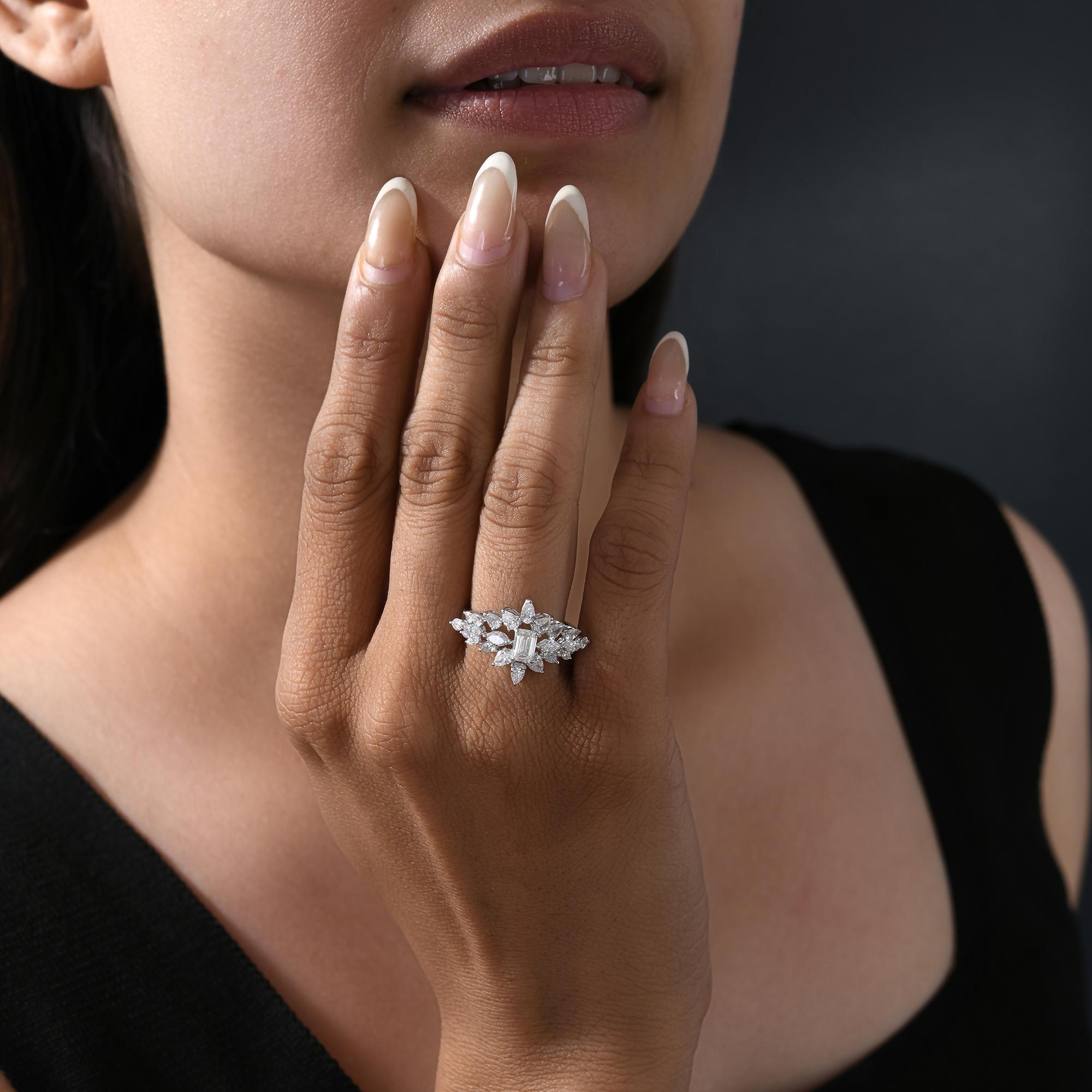 Im Angebot: Natürlicher 1,97 Karat SI Reinheit HI Farbe Diamantring 18 Karat Weißgold Schmuck () 5