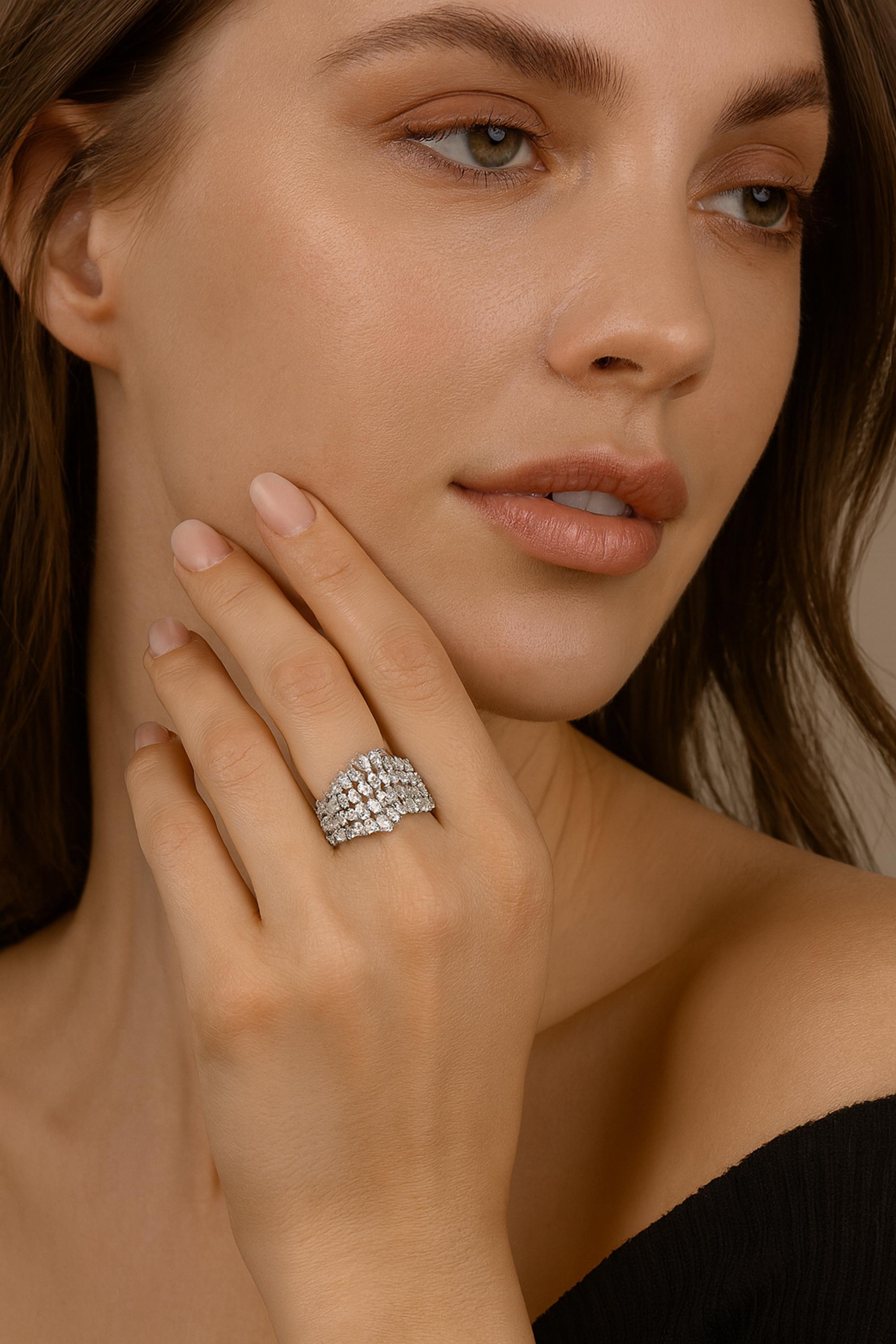 Natürlicher 1,97 Karat SI Reinheit HI Farbe Diamantring 18 Karat Weißgold Schmuck Damen im Angebot