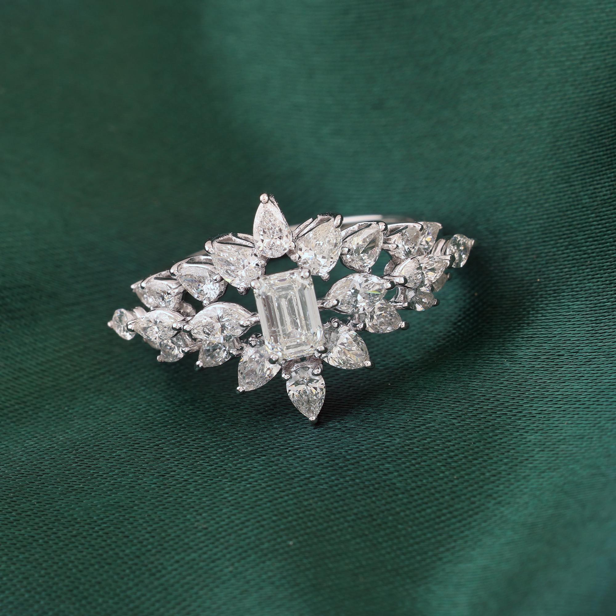 Im Angebot: Natürlicher 1,97 Karat SI Reinheit HI Farbe Diamantring 18 Karat Weißgold Schmuck () 6