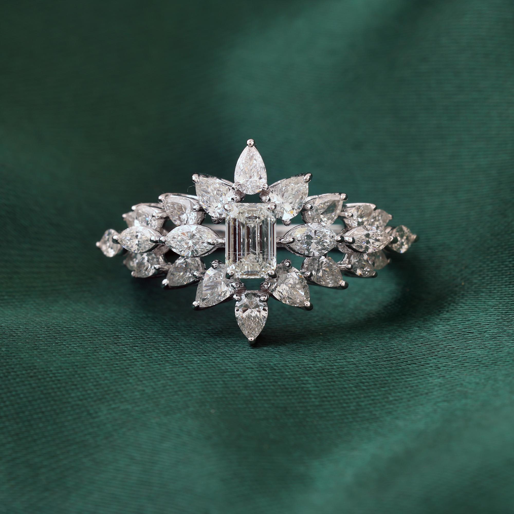 Im Angebot: Natürlicher 1,97 Karat SI Reinheit HI Farbe Diamantring 18 Karat Weißgold Schmuck () 7