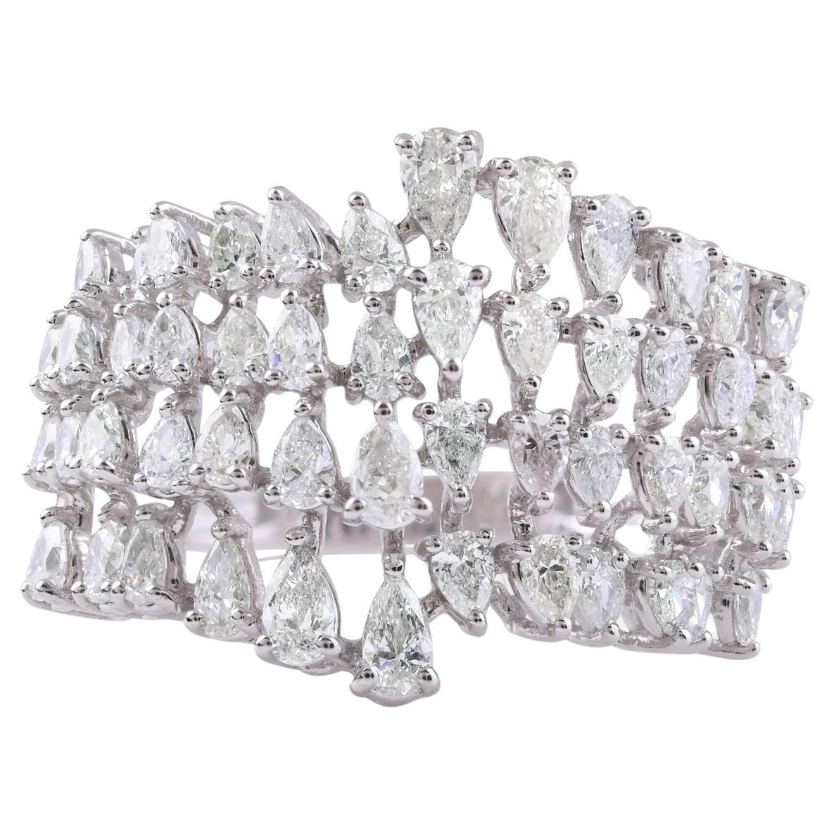 Natürlicher 1,97 Karat SI Reinheit HI Farbe Diamantring 18 Karat Weißgold Schmuck