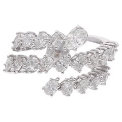 Natürlicher natürlicher 1,97 Karat SI/H Birnenförmiger ovaler Brillantschliff Diamant-Wickelring 18k Weißgold