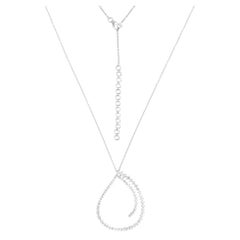 Collana con ciondolo di diamanti naturali a goccia da 2 carati SI Clarity HI Color Oro bianco 14k