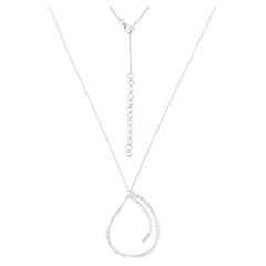 Natural 2 Carat SI Clarity HI Color Diamond Loop Pendant Necklace 14k White Gold