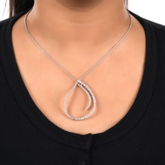 Natural 2 Carat SI/HI Color Diamond Teardrop Pendant Necklace 14k White Gold