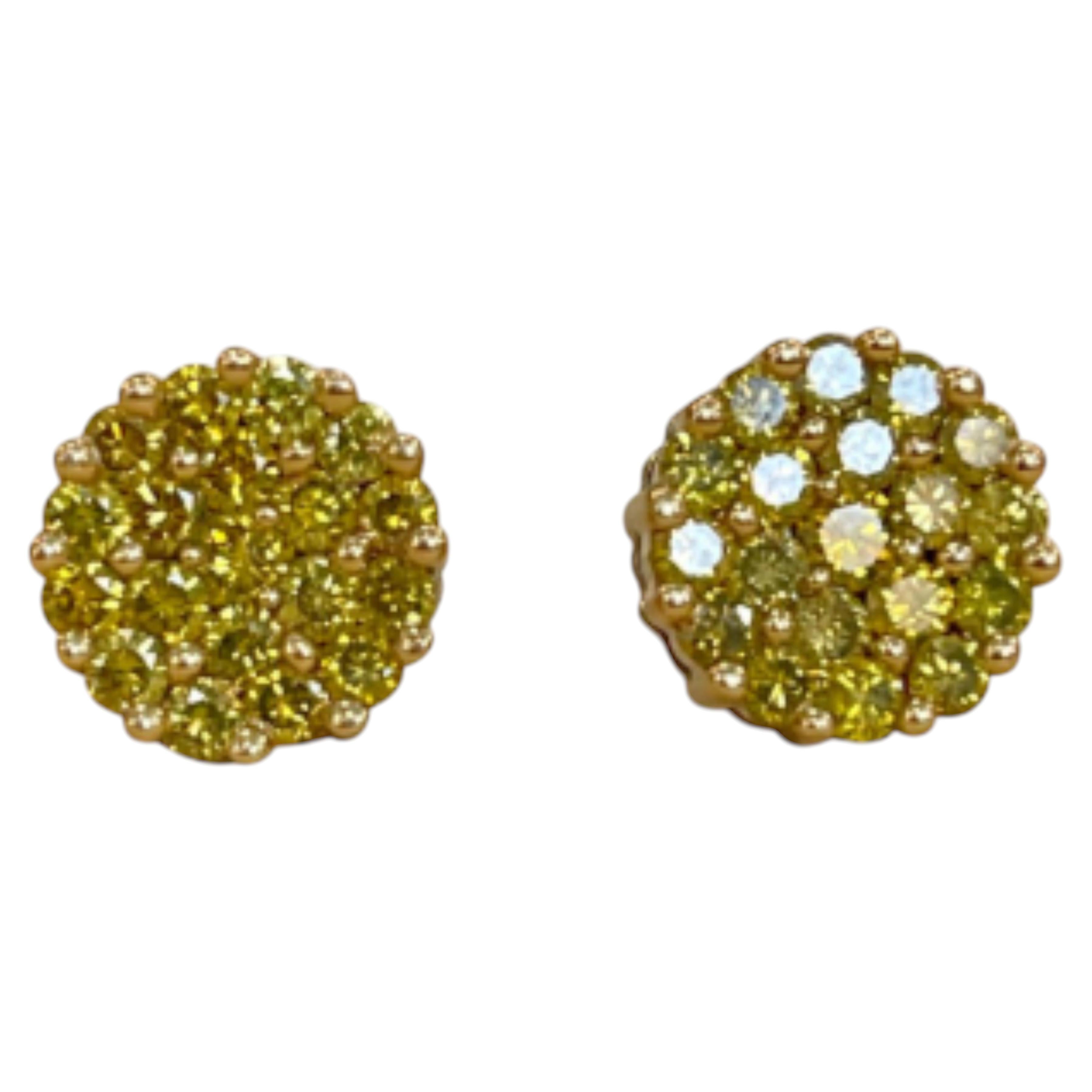 Designer 14k White Gold Diamond Halo Earrings with 2 Carat Gemstone