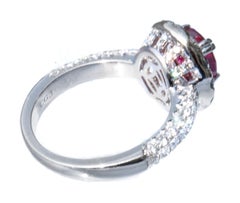 Bague en rubis naturel non chauffé de 2 carats et diamants
