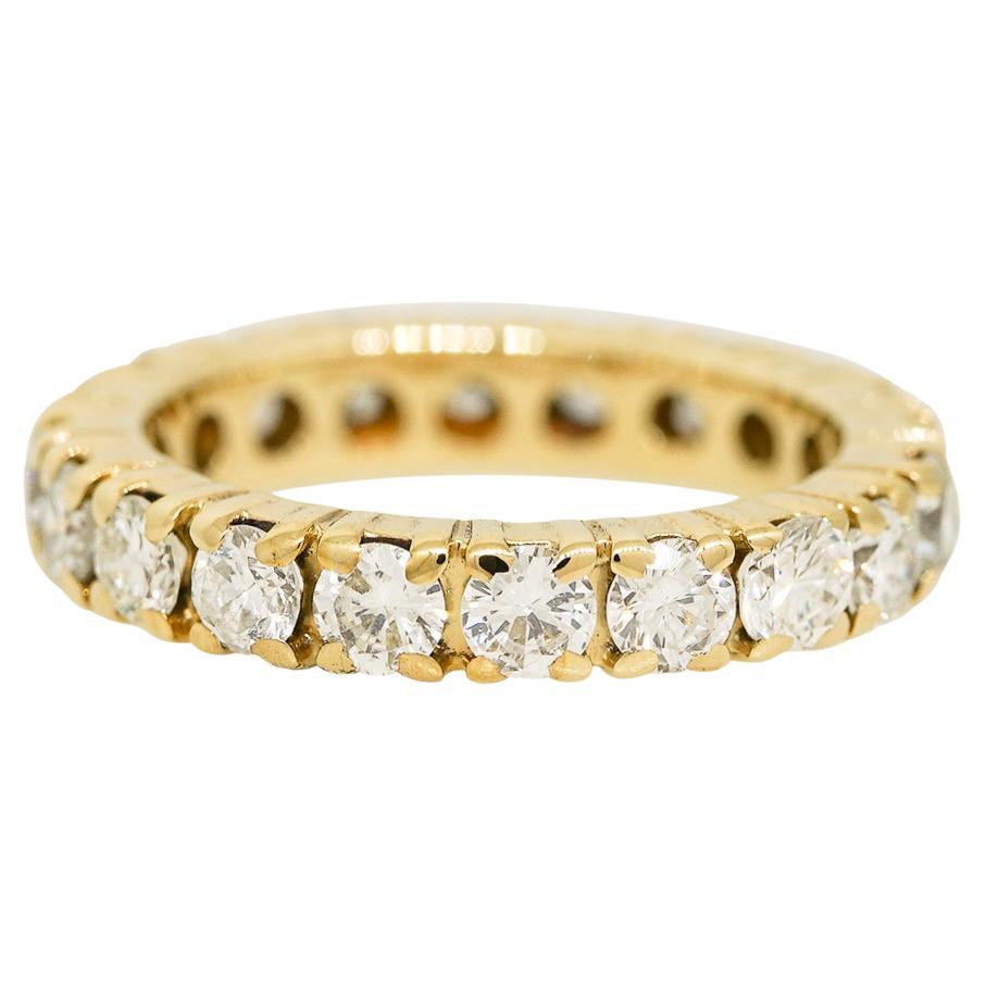Natural 2.0 Carat Round Brilliant Diamond 14-Karat Eternity Ring In Stock