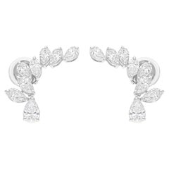 Natürliche 2,00 Karat SI/H Birnenform Diamant-Ohrringe 18 Karat Weißgold Schmuck aus Weißgold